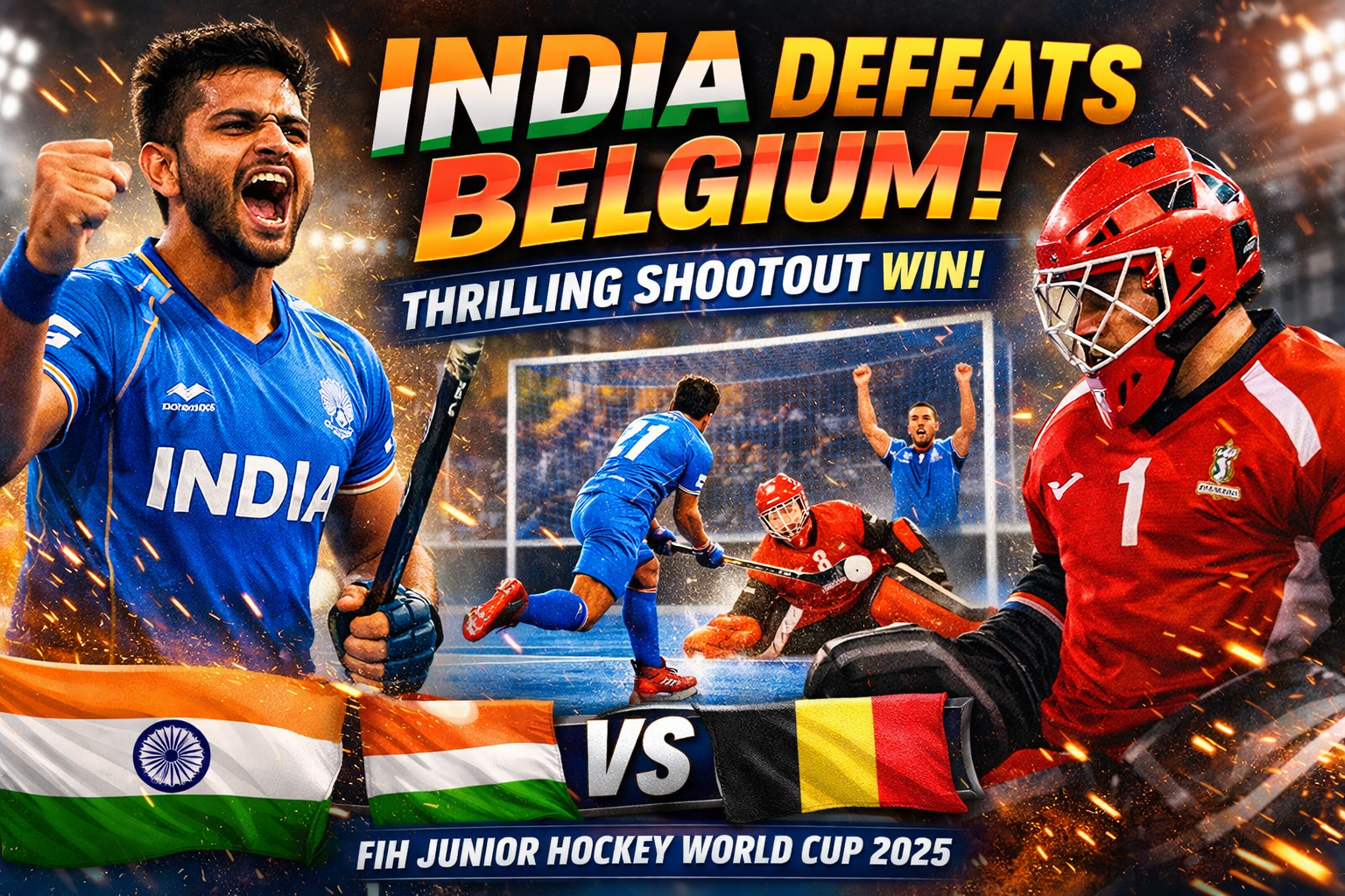 India Triumphs Over Belgium in Nail-Biting Shootout at FIH Men's Junior Hockey World Cup 2025