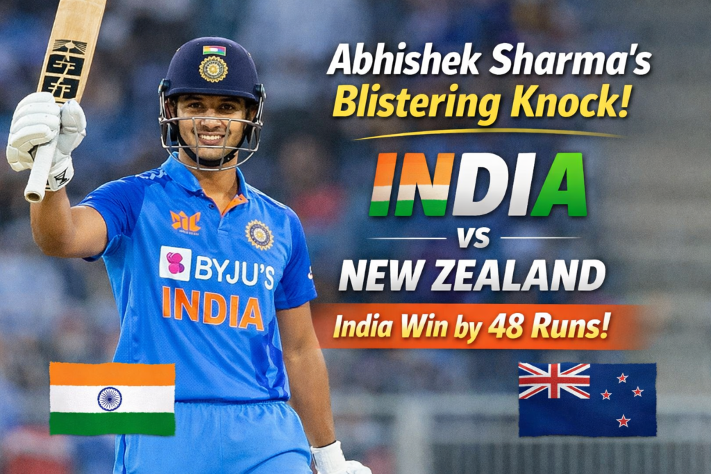 Abhishek Sharma's Blistering Knock Propels India to Dominant 48-Run Win in 1st T20I Against New Zealand