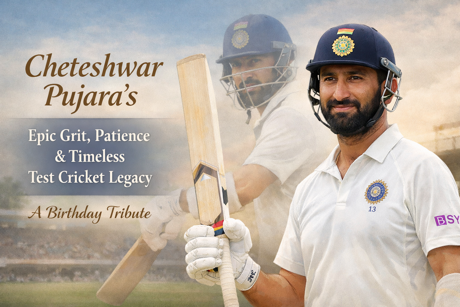 Cheteshwar Pujara’s Epic Grit, Patience, and Timeless Test Cricket Legacy – A Birthday Tribute