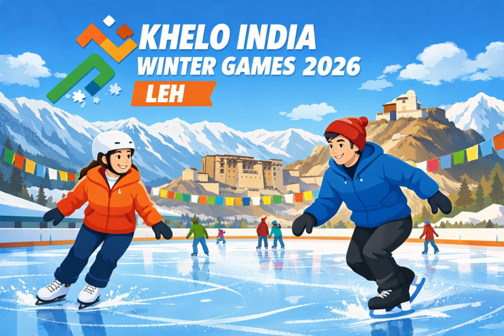 Ice Skating at Khelo India Winter Games 2026 in Leh