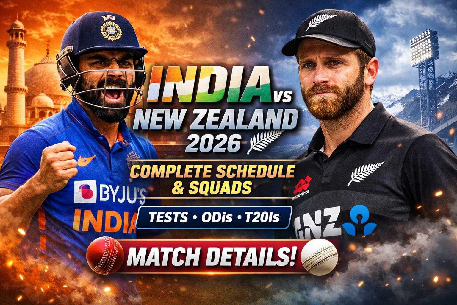 India vs New Zealand 2026: Complete Schedule, Squads, and Match Details