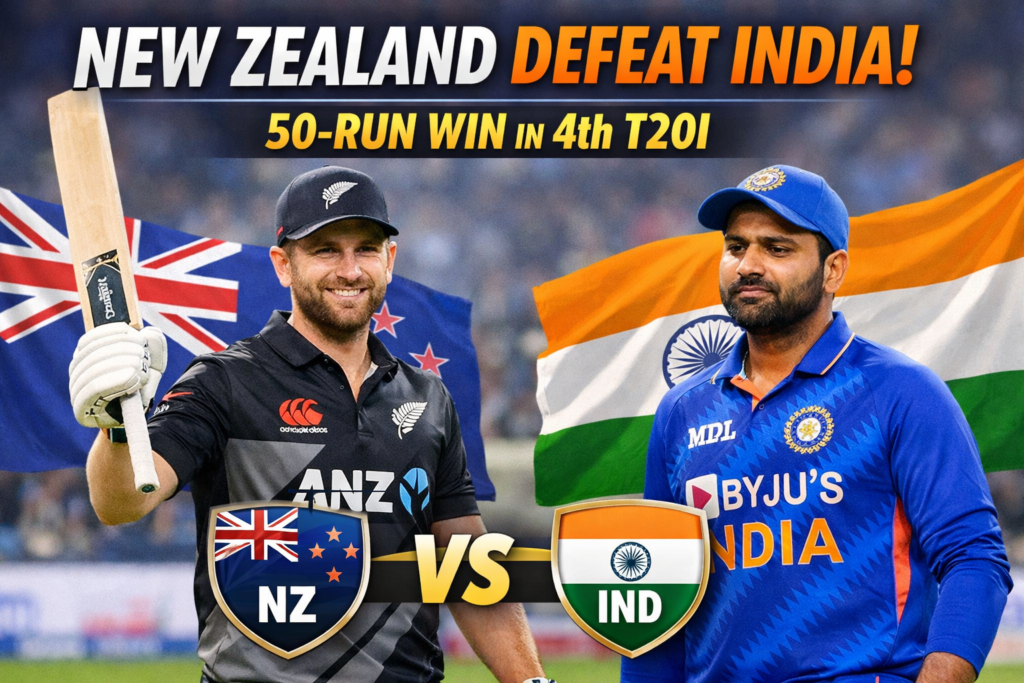 New Zealand Breaks India's Winning Streak with Dominant 50-Run Win in 4th T20I
