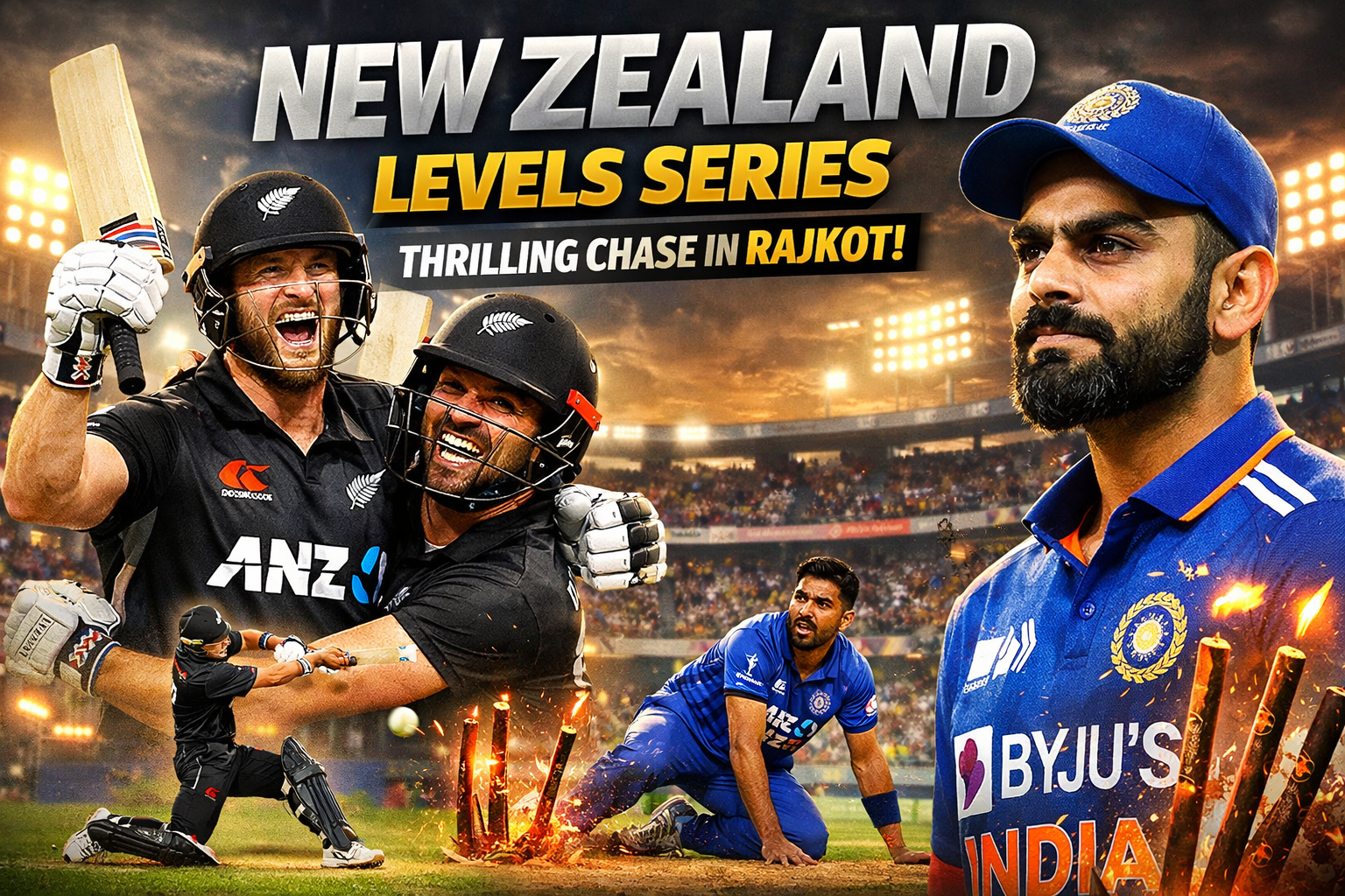 New Zealand Levels Series with Convincing Chase in Rajkot Thriller