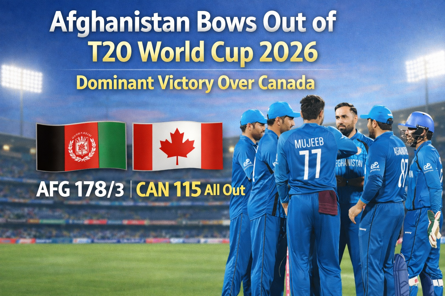 Afghanistan Bows Out of T20 World Cup 2026 with Dominant Victory Over Canada