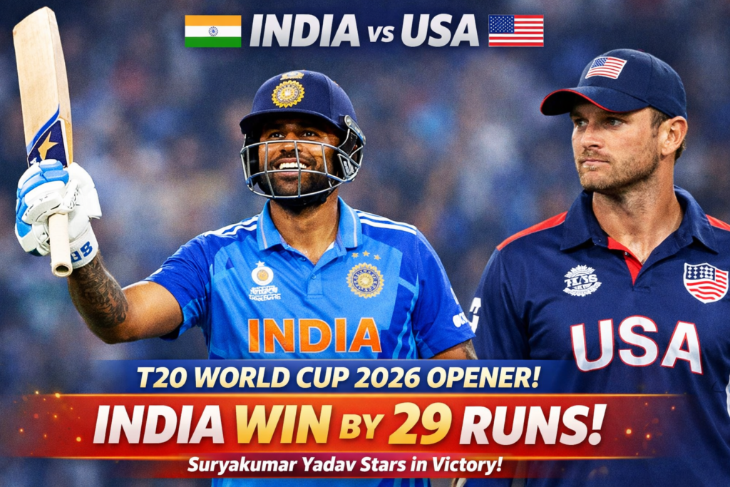 India Triumphs Over USA in Thrilling T20 World Cup 2026 Opener: Suryakumar Yadav's Heroics Seal 29-Run Victory