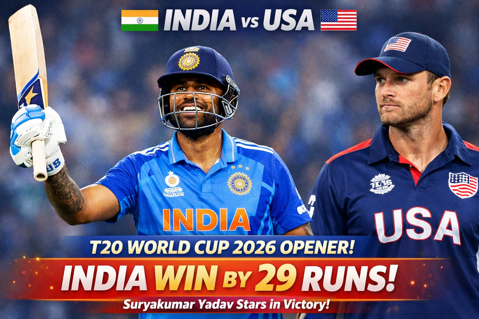 India Triumphs Over USA in Thrilling T20 World Cup 2026 Opener: Suryakumar Yadav's Heroics Seal 29-Run Victory