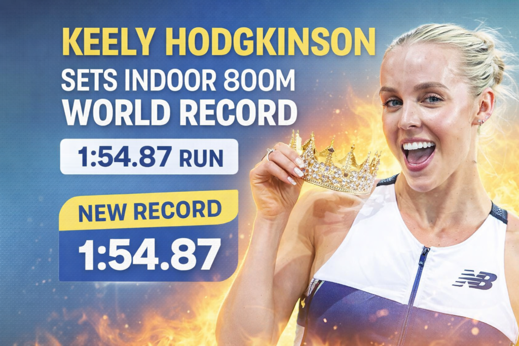 Keely Hodgkinson Smashes 23-Year-Old Indoor 800m World Record with Blistering 1:54.87 Run