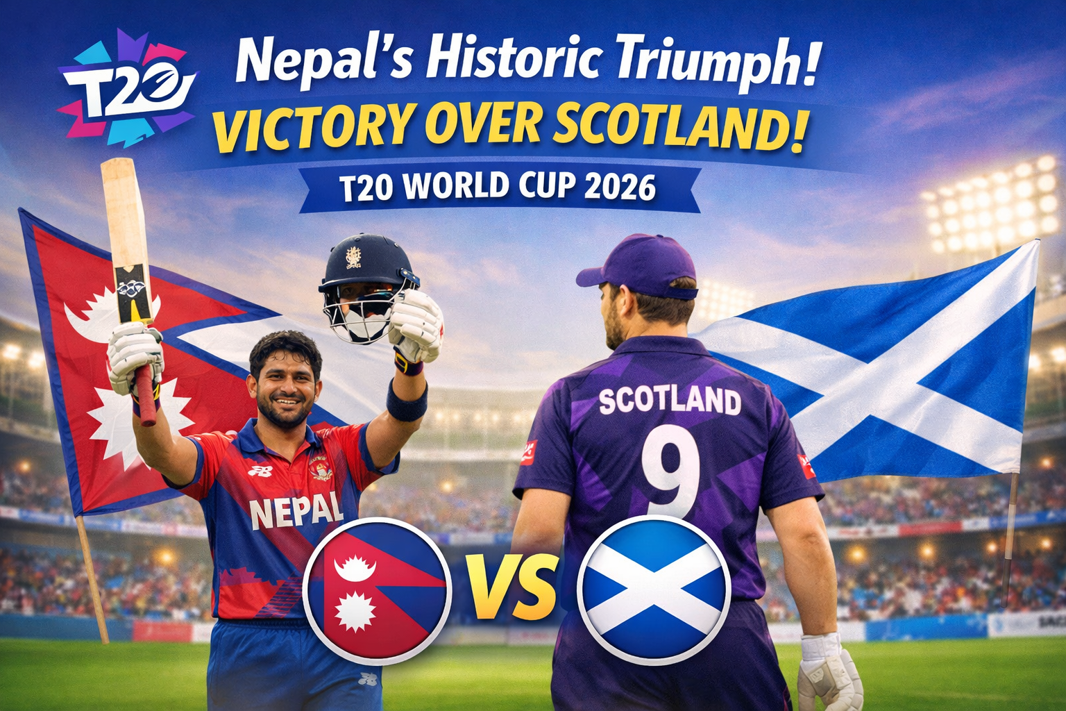 Nepal’s Historic Triumph: Stunning Victory Over Scotland in T20 World Cup 2026