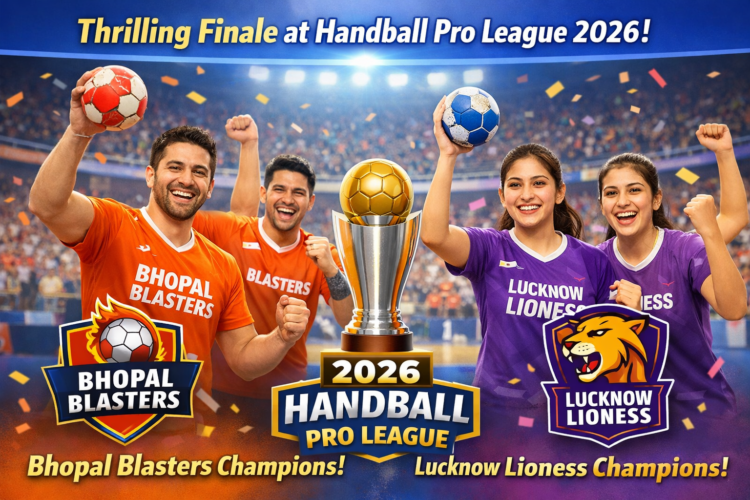 Thrilling Finale at Handball Pro League 2026: Bhopal Blasters and Lucknow Lioness Crowned Champions