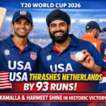 USA Thrashes Netherlands by 93 Runs in T20 World Cup 2026: Mukkamalla and Harmeet Shine in Historic Victory