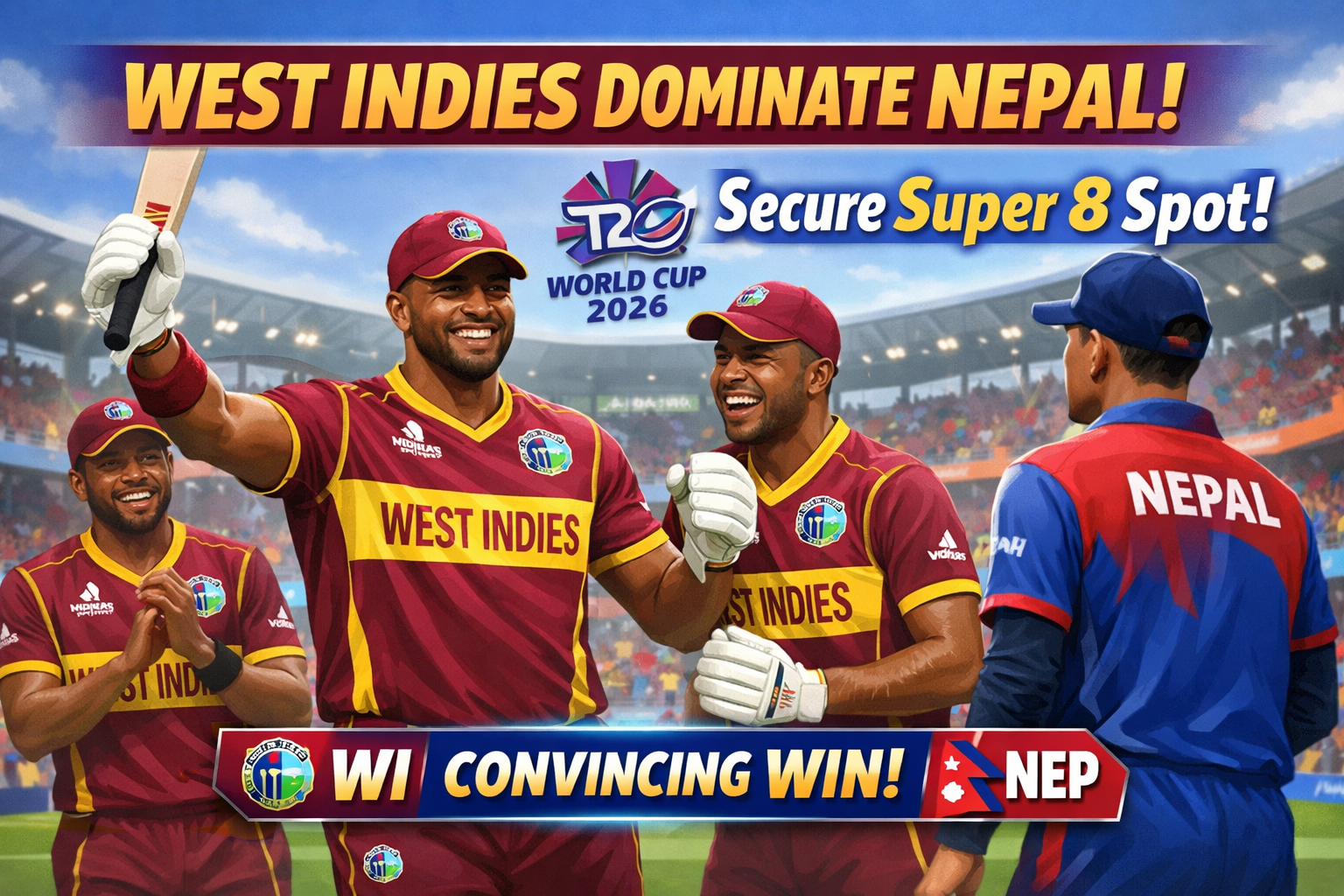 West Indies Dominate Nepal in T20 World Cup 2026 Clash: Secure Super 8 Spot with Convincing Win