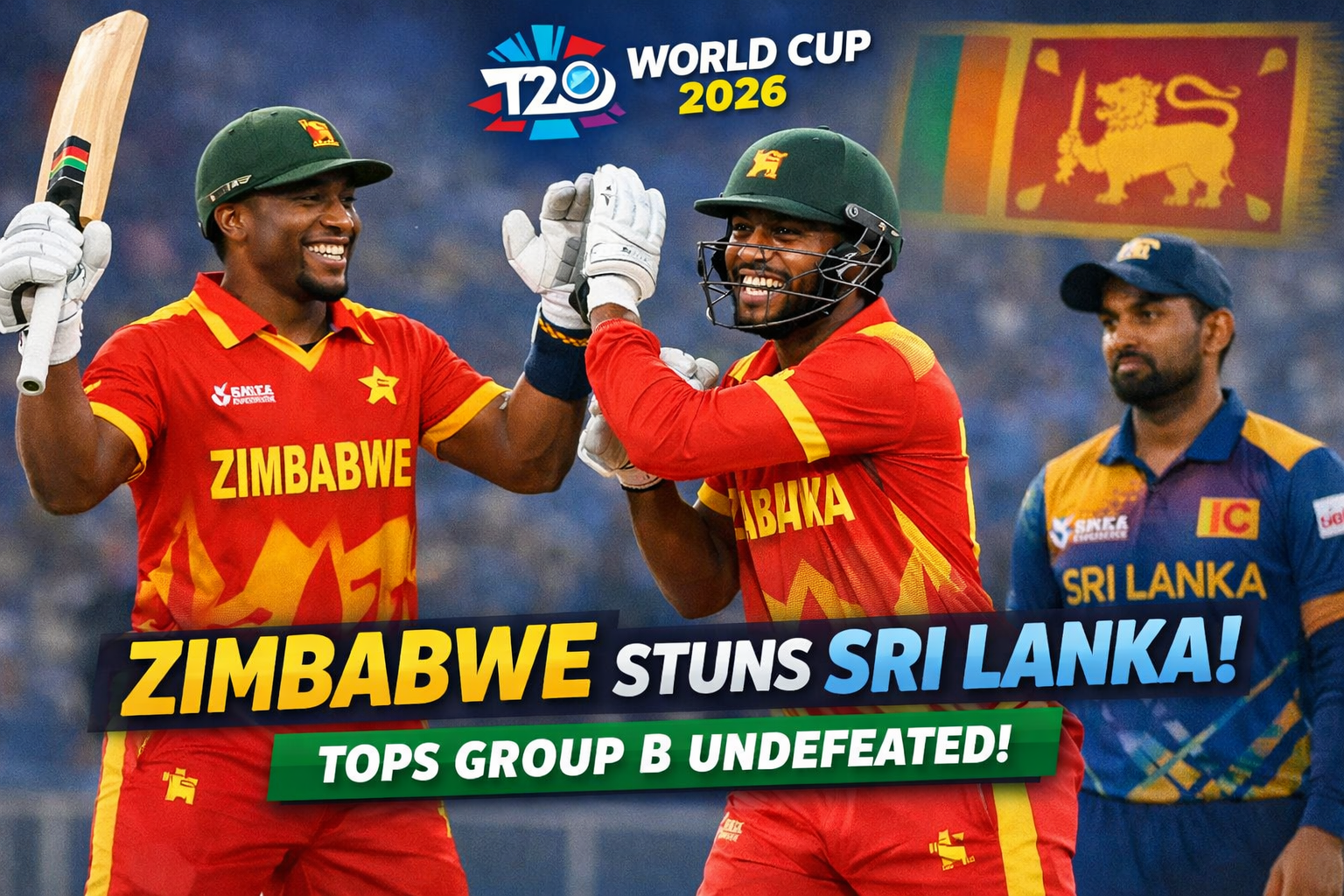 Zimbabwe Stuns Hosts Sri Lanka in Tense Chase to Top Group B Undefeated at T20 World Cup 2026