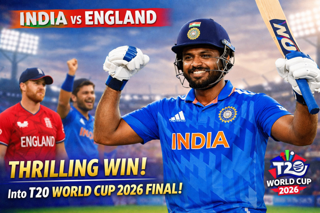 India Edges England in Epic Thriller: Samson Stars as Men in Blue March to T20 World Cup 2026 Final