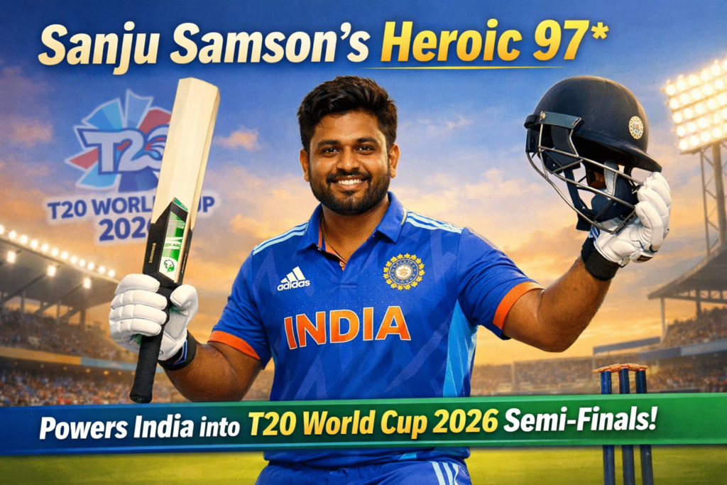 Sanju Samson's Heroic 97* Powers India into T20 World Cup 2026 Semi-Finals