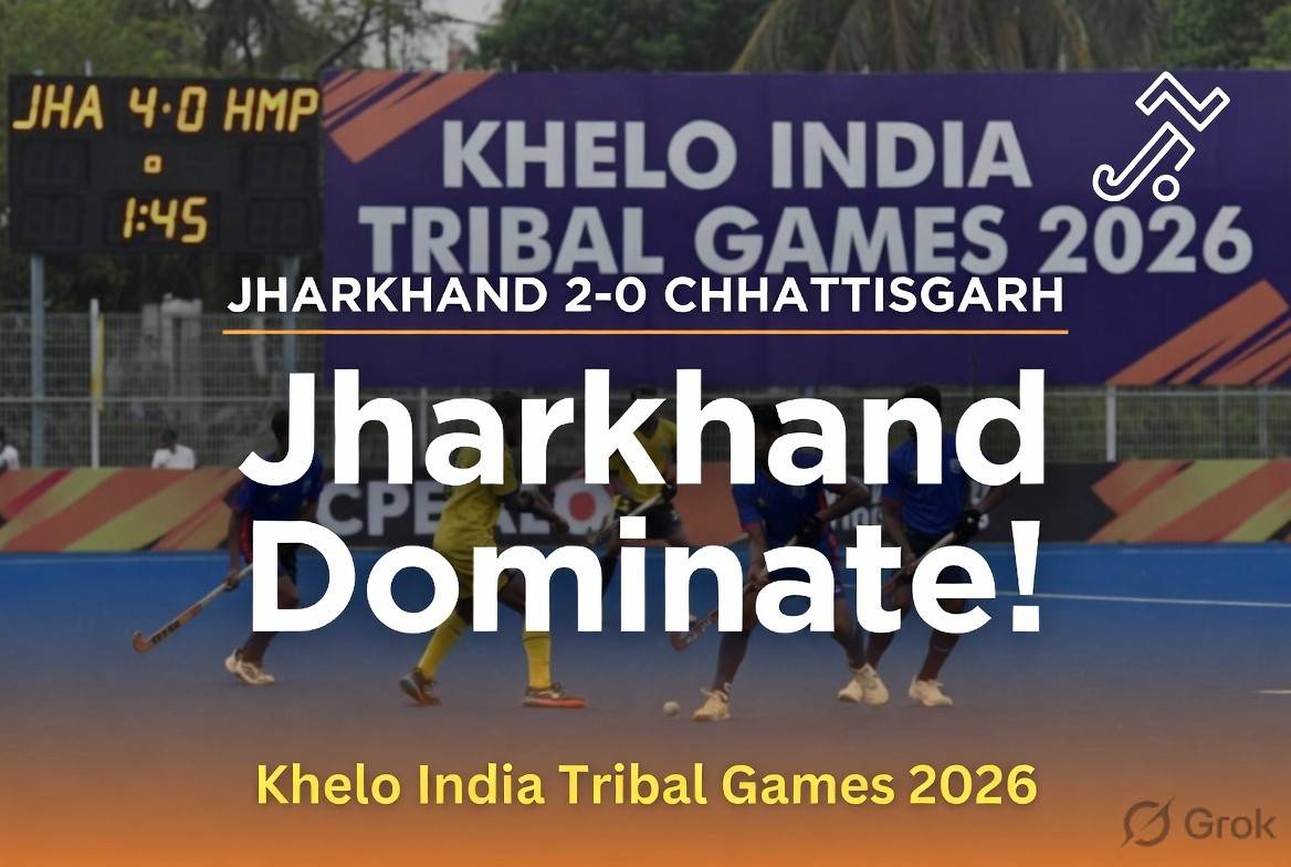 Jharkhand Dominates Chhattisgarh 2-0 in Explosive Hockey Clash at Khelo India Tribal Games 2026!