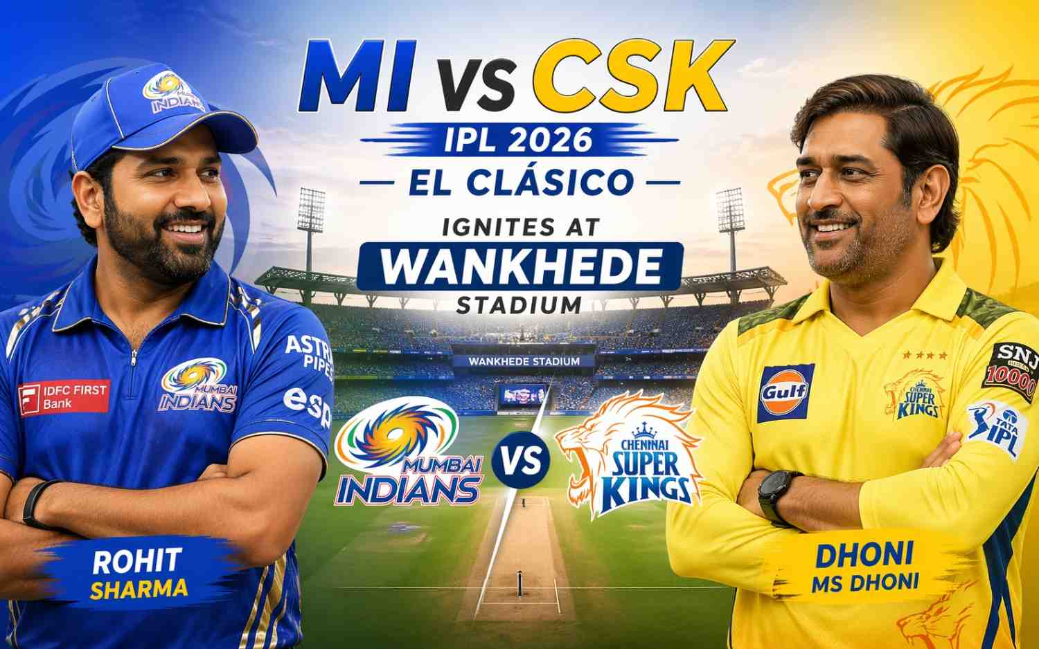 MI vs CSK IPL 2026: El Clásico Ignites at Wankhede as Rohit & Dhoni Spark the Ultimate Rivalry Clash