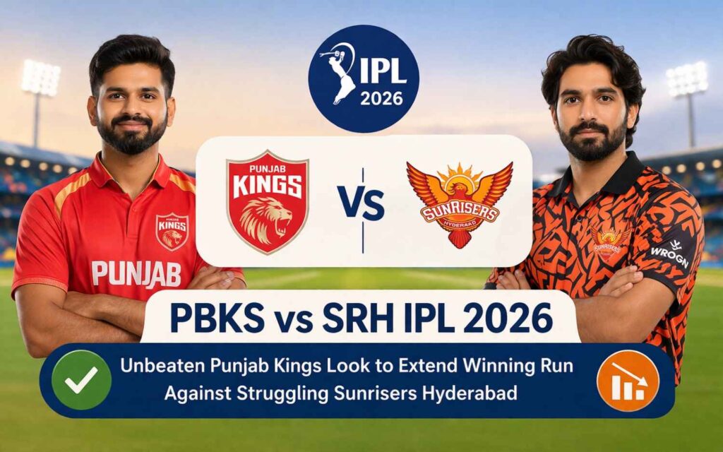 PBKS vs SRH IPL 2026: Unbeaten Punjab Kings Look to Extend Winning Run Against Struggling Sunrisers Hyderabad