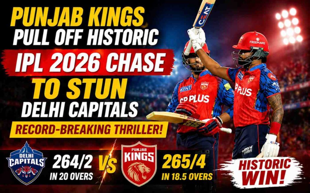 Punjab Kings Pull Off Historic IPL 2026 Chase to Stun Delhi Capitals in Record-Breaking Thriller