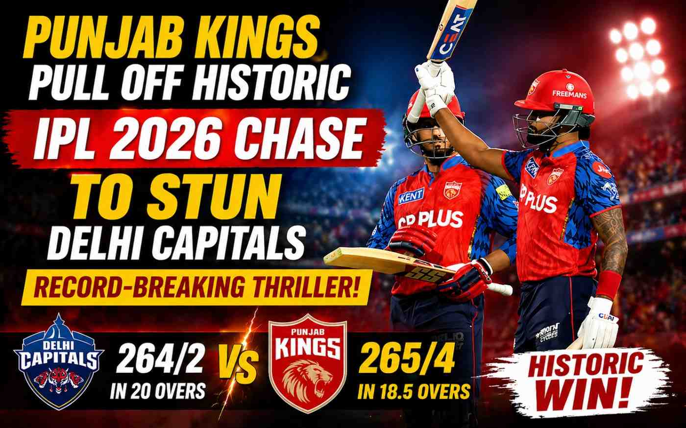 Punjab Kings Pull Off Historic IPL 2026 Chase to Stun Delhi Capitals in Record-Breaking Thriller