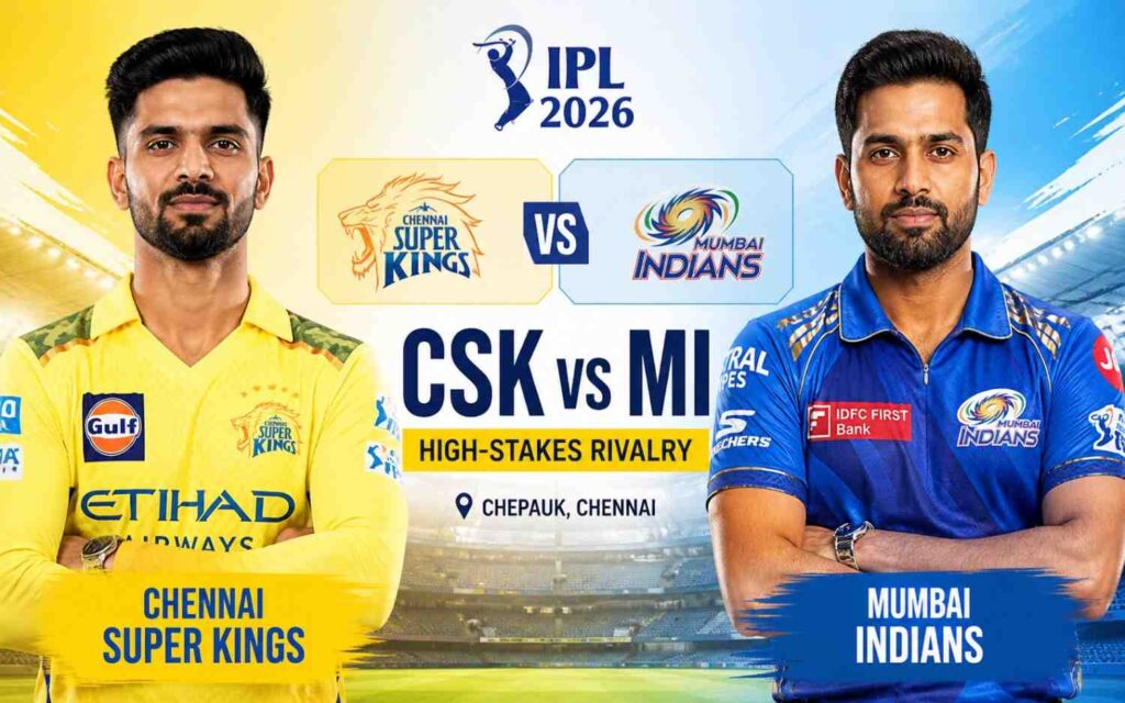 CSK vs MI IPL 2026: High-Stakes Rivalry Clash at Chepauk as Ruturaj’s Men Seek Revenge Against Hardik’s Mumbai Indians