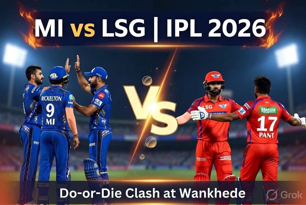 MI vs LSG IPL 2026: Do-or-Die Clash at Wankhede as Struggling Giants Battle for Survival