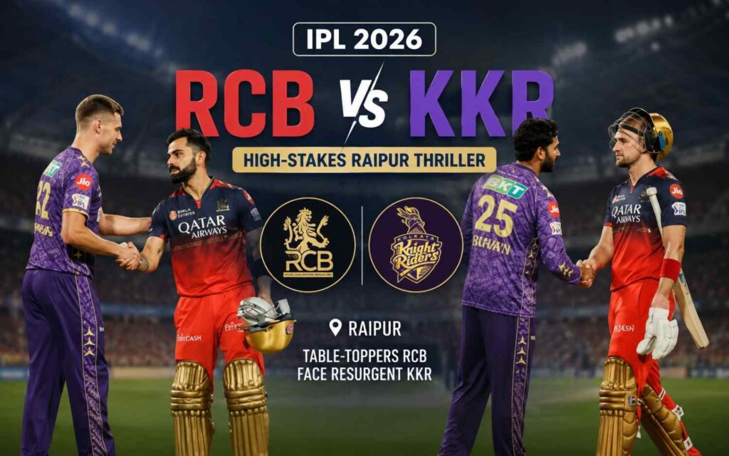RCB vs KKR IPL 2026: Table-Toppers RCB Face Resurgent KKR in High-Stakes Raipur Thriller