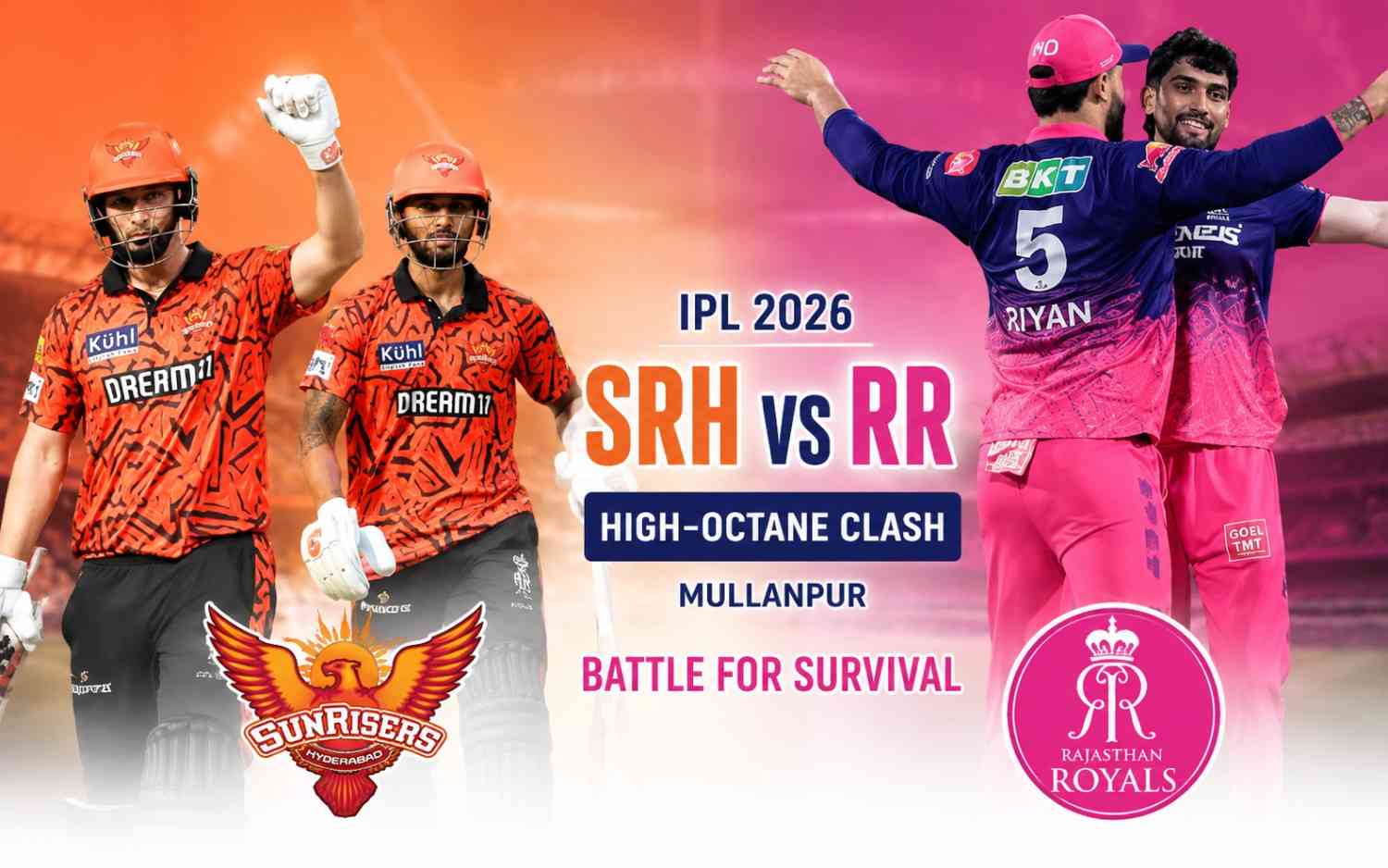 SRH vs RR IPL 2026: High-Octane Clash in Mullanpur as Two Powerhouses Battle for Survival