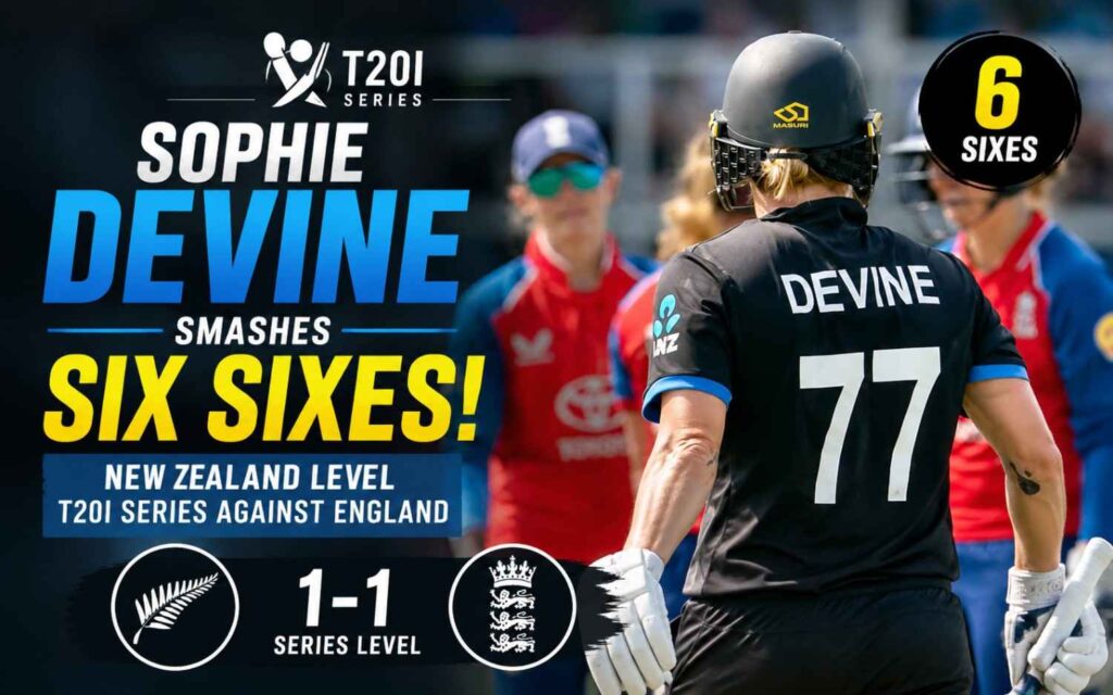 Sophie Devine Smashes Six Sixes as New Zealand Level T20I Series Against England