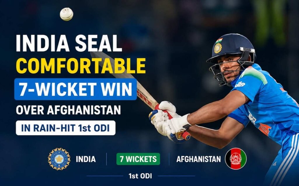 India Seal Comfortable 7-Wicket Win Over Afghanistan in Rain-Hit 1st ODI