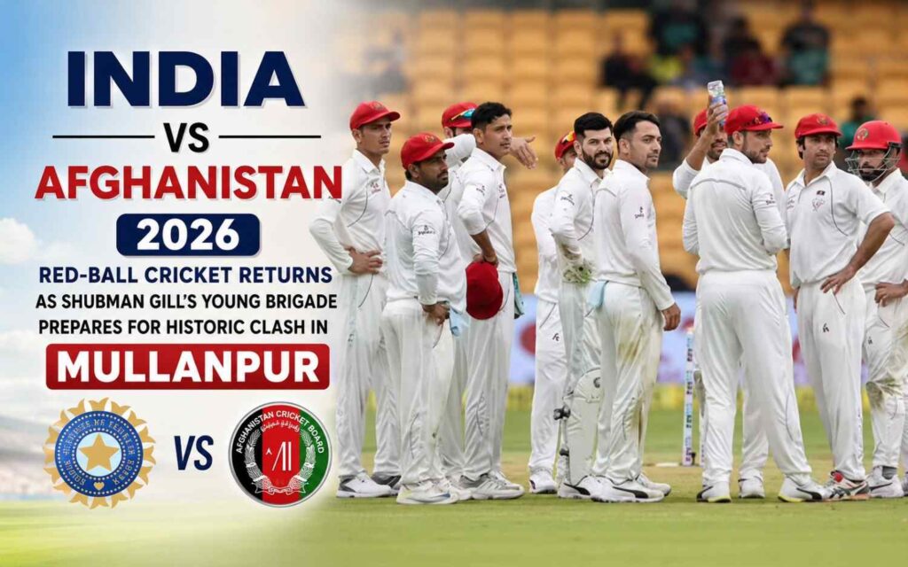 India vs Afghanistan 2026: Red-Ball Cricket Returns as Shubman Gill’s Young Brigade Prepares for Historic Clash in Mullanpur