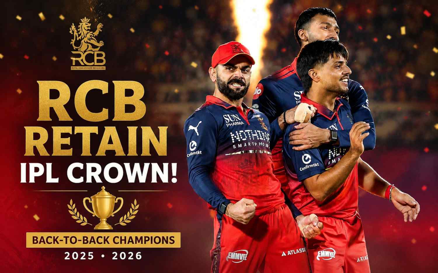 RCB Retain IPL Crown: Virat Kohli’s Masterclass Powers Defending Champions to Back-to-Back Glory in 2026 Final