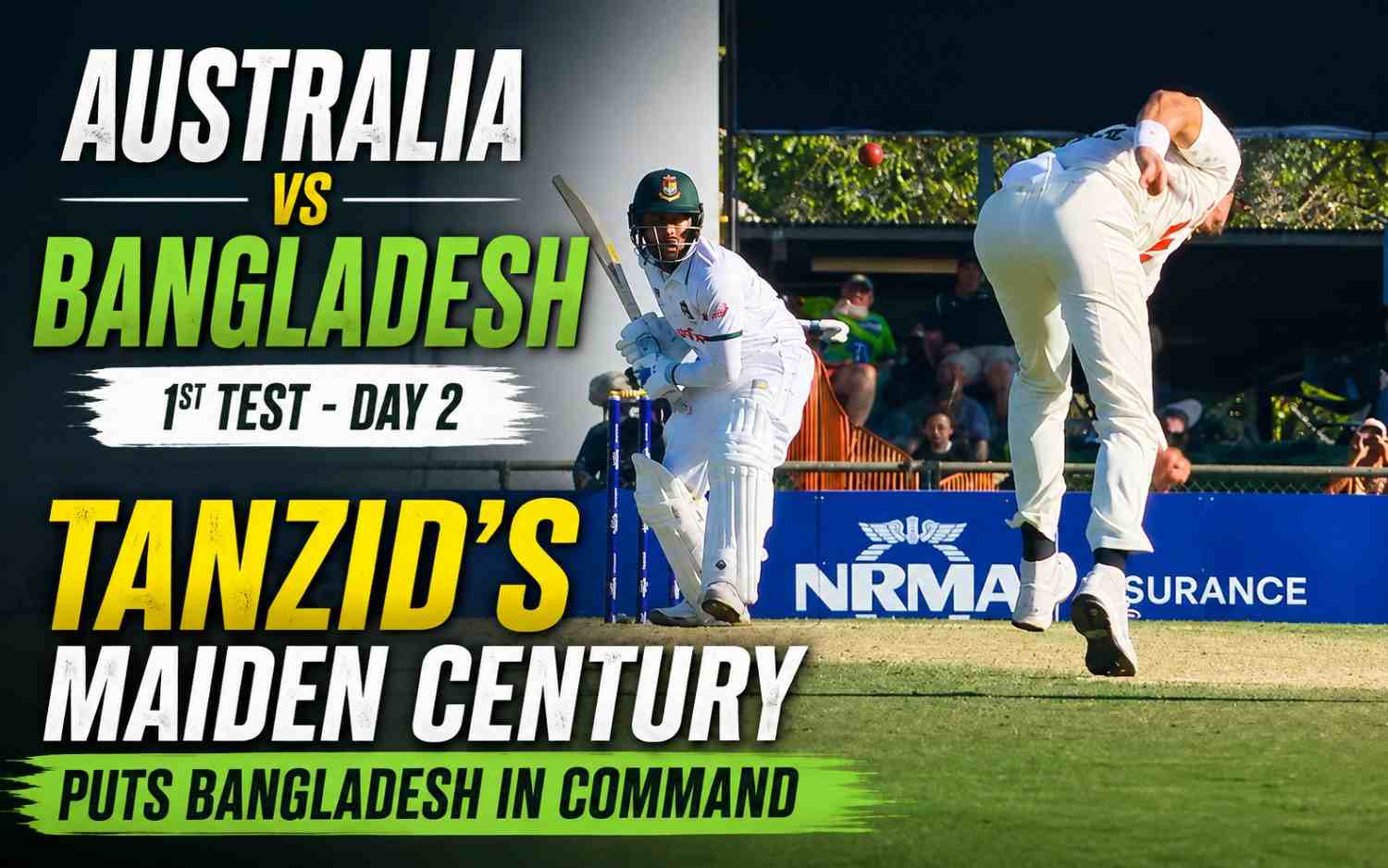 Australia vs Bangladesh 1st Test, Day 2 Highlights: Tanzid’s Maiden Century Puts Bangladesh in Command