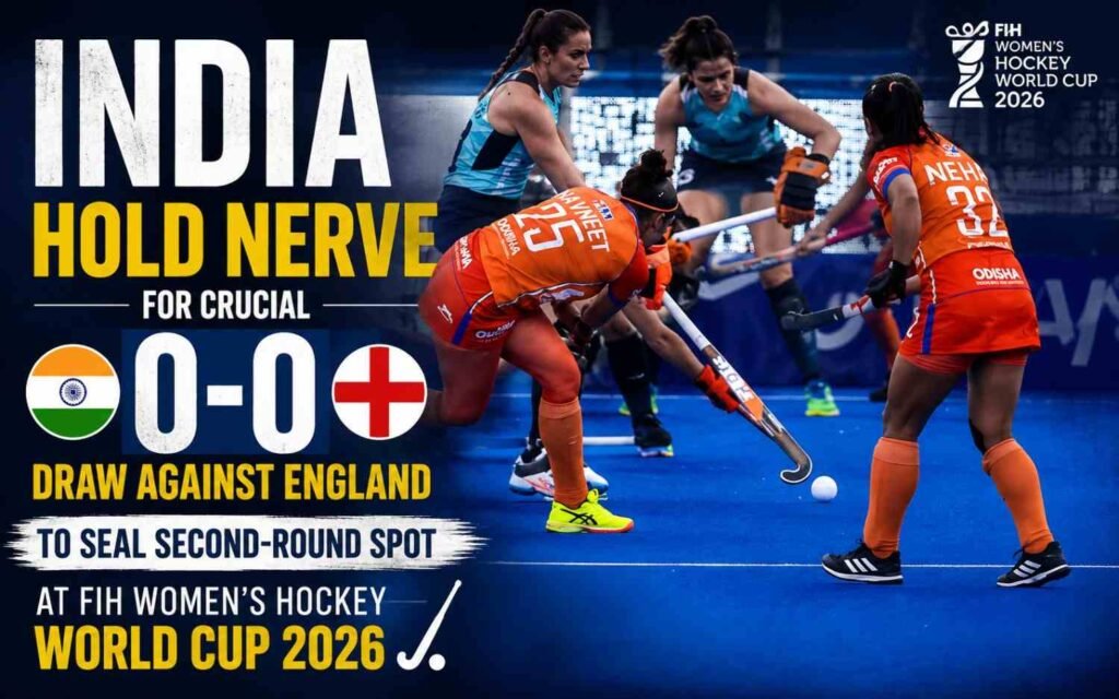 India Hold Nerve for Crucial 0-0 Draw Against England to Seal Second-Round Spot at FIH Women’s Hockey World Cup 2026