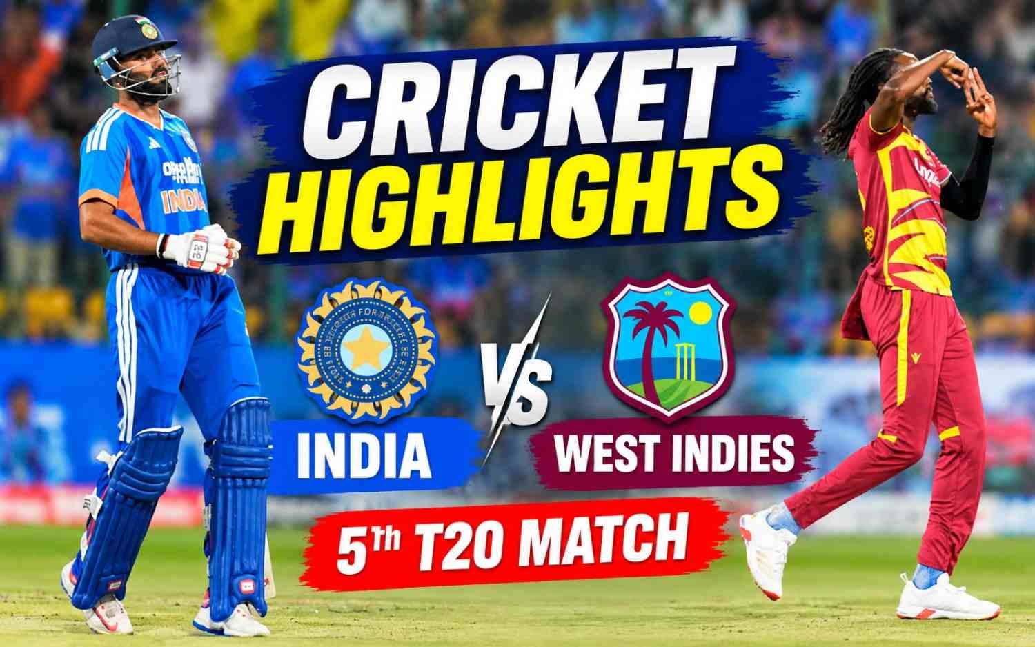 Cricket Highlights | India vs West Indies 5th T20 Match